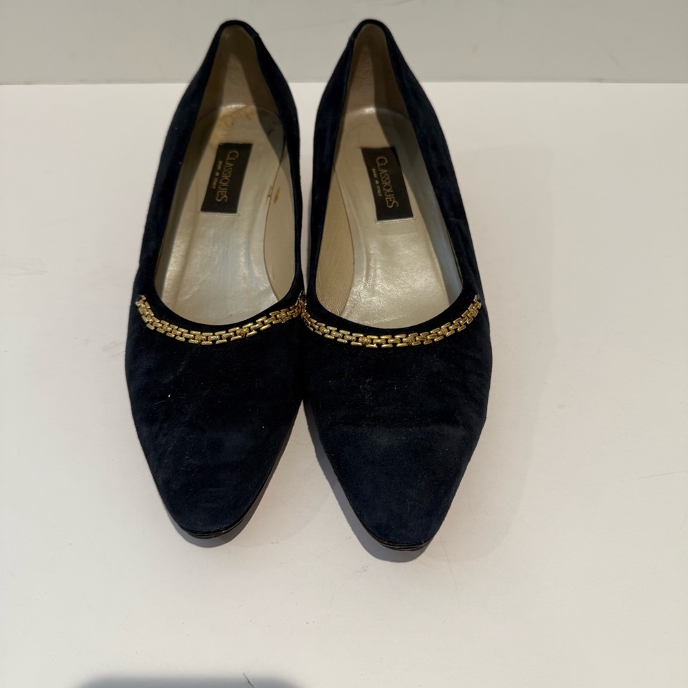 Nordstrom Classiques Dark Navy Suede Pump 9 1/2 M - Picture 2 of 7
